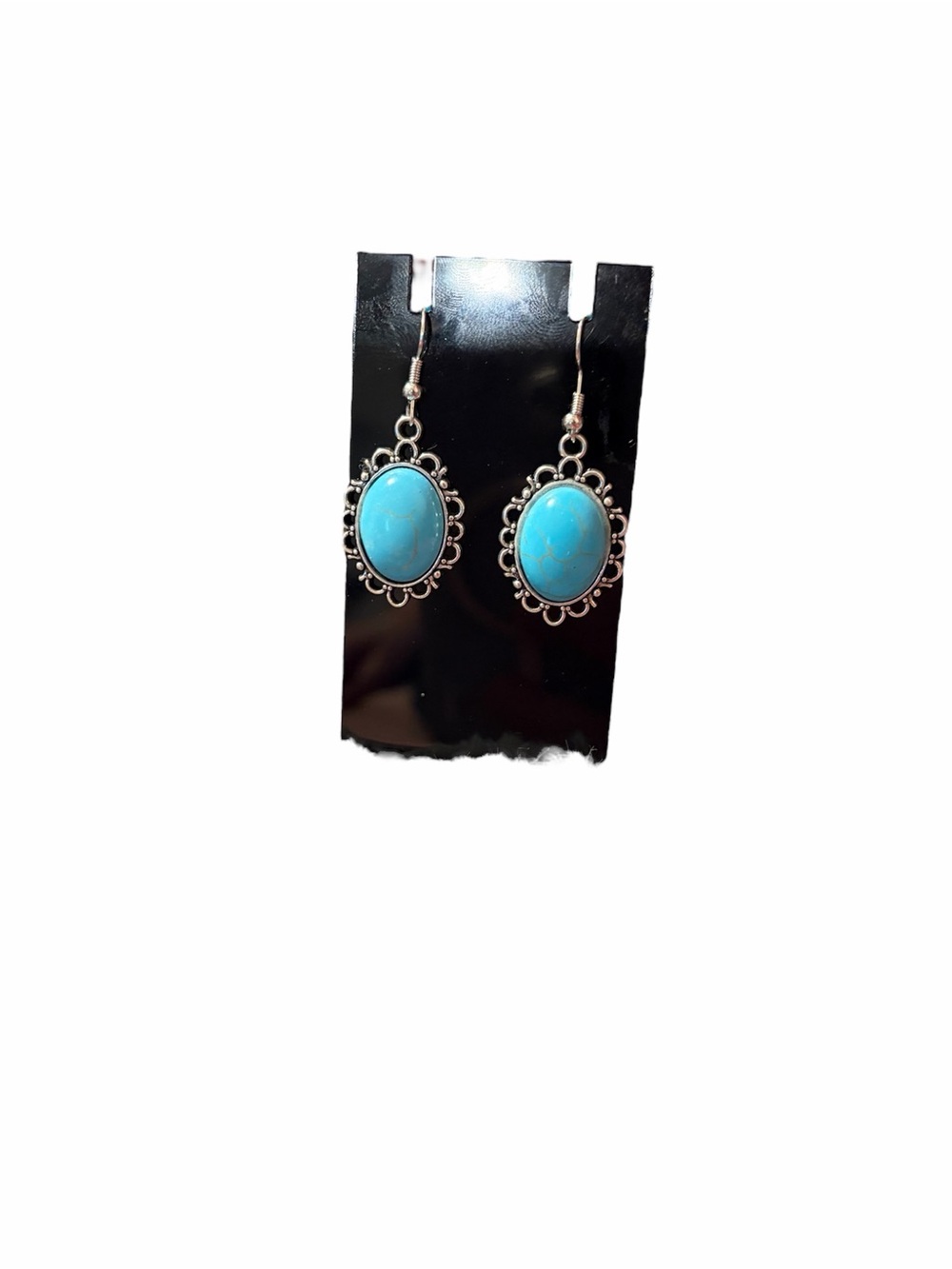Howlite Oval Dangle  Earrings